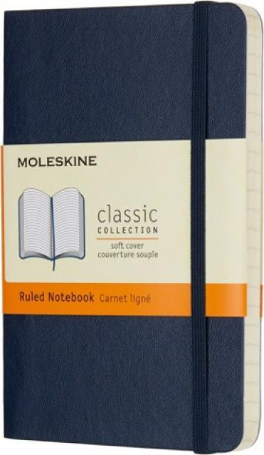 Fletore Moleskine Pocket Ruled Soft, format i vogël, me vija, blu safir