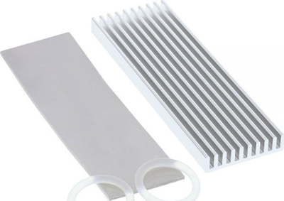 Heatsink për SSD M.2 InLine 33955K, ftohje pa zhurmë, alumin, argjendtë