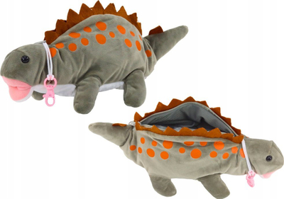 Lodër pellushi Lean Toys Dinosaur 16702, me ndarje për me bo vend gjërash, 34 cm, gri