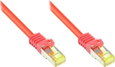 Мрежен кабел Alcasa 8070R-003R, Cat7 S FTP, 0.25 m, црвен