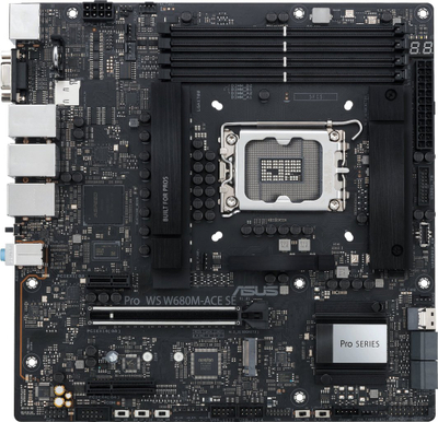 Pllakë amë ASUS PRO WS W680M-ACE SE, Intel W680, Socket 1700, 4 slota, Micro ATX