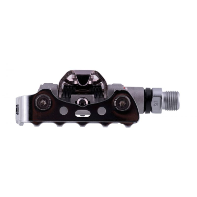Pedale biçiklete Shimano SPD PD-M324, alumini, sistem SPD, argjendtë