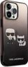 Kapak telefoni Karl Lagerfeld Gradient Karl and Choupette për iPhone 14 Pro, TPU, i zi