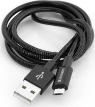 Kabllo Micro USB Verbatim Sync &amp; Charge, 1m, e zezë
