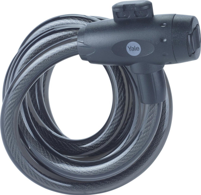 Катанец кабел за велосипед Yale Essential Security, 12mm, со клуч, црн
