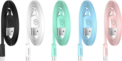 Kабел USB Usams SJ201MIC02, USB A во microUSB, 1.2 m, бел