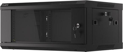 Kabinet Lanberg për montim në mur, 19", 4U (modeli WF01-6404-10B), 450 mm, i zi