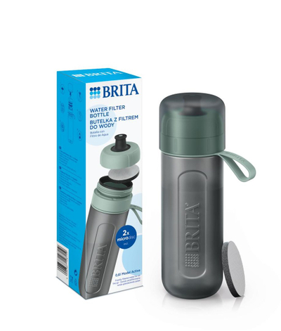 Shishe uji me filter Brita Sports Active, 600 ml, me MicroDisc, jeshile e errët