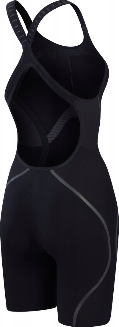 Kostum gare për goca Speedo Fastskin LZR Pure Intent 2.0 Openback Kneeskin, kompresion i lartë, i zi iridescent