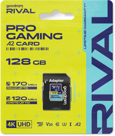 Karta e memories Goodram Rival MicroSDXC 128GB, Class 10, UHS-II/U3, A2, V30