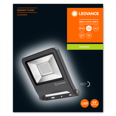 Projektor LED LEDVANCE Endura Flood, 50W, 4000K, gri e errët