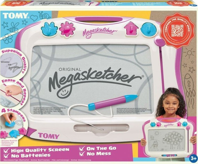 Магнетска табла за цртање Tomy Megasketcher E73512, со печати, виолетова