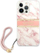 Mbulesë telefoni Guess Marble Stripe për iPhone 13 Pro Max, siliconi, me rrip dore, rozë