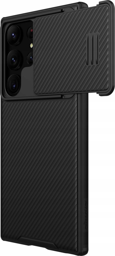 Këllëf telefoni Nillkin CamShield S për Samsung Galaxy S23 Ultra, kapak rrëshqitës për kamerën, antirrëshqitës, i zi