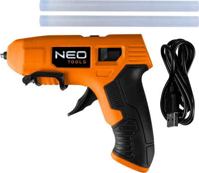 Pistole ngjitëse Neo 17-083, 3.7V, USB, portokalli
