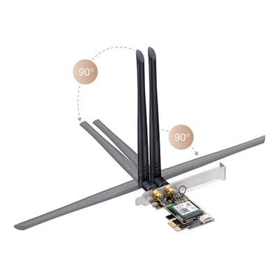 Kartë rrjeti Cudy WE3000, Wi‑Fi 6E AX5400, PCI‑E, e zezë