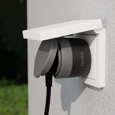 Prizë inteligjente për jashtë Hombli Outdoor Smart Socket V2, Wi Fi, kontroll me aplikacion dhe asistente zanore, e zezë