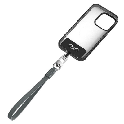 Rrip dore telefoni Audi Universal, 28cm, lëkurë eko, gri