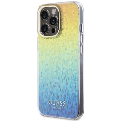 Kapak telefoni Guess IML Faceted Mirror Disco për iPhone 15 Pro Max, iridescent shumëngjyrësh