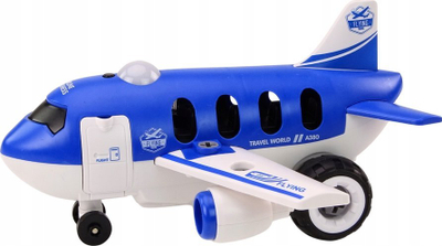 Lodër avion për t’u montu LEAN Toys City Tourist, me vegla, blu e bardhë