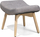 Karrige relaksi me tabure Wingback, stof, gri e çelët