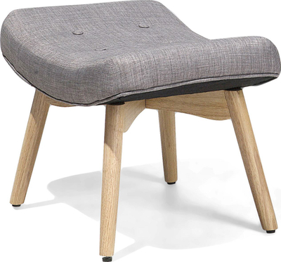 Karrige relaksi me tabure Wingback, stof, gri e çelët