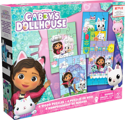 Set puzzle druri SM Games Gabby's Dollhouse, 4 copë, shumëngjyrësh