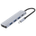 Adapter Hub Type-C Proove Iron Link 5 në 1 (3×USB3.0 + Type-C + HDMI), silver