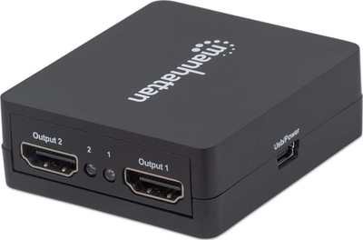 Ndarës HDMI Manhattan 2 porta, 1080p, energji me USB, i zi