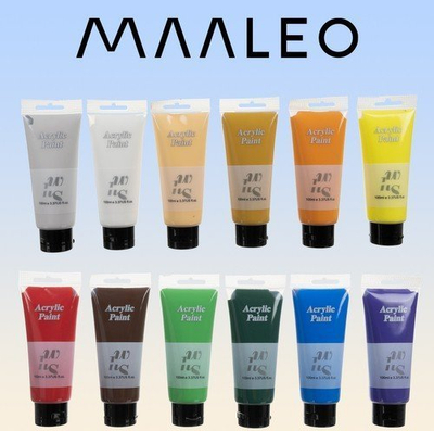Set bojrash akrilike MAALEO, 12 ngjyra, 100 ml