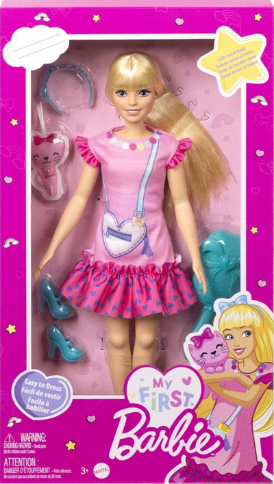 Kukull Barbie My First Malibu, trup i butë, e lëvizshme, bjonde