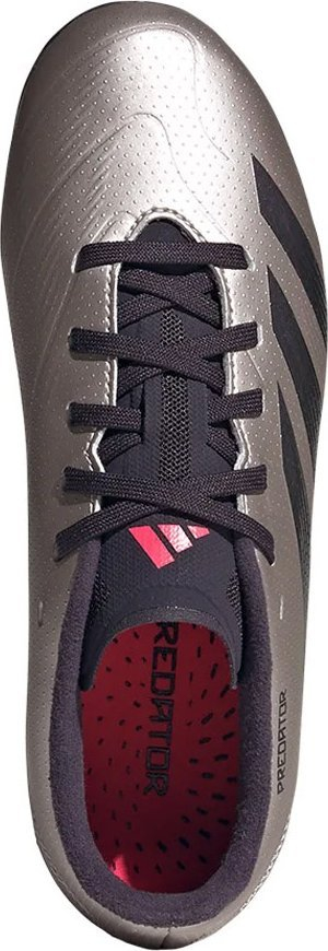 Këpucë futbolli adidas Predator League MG Jr IF6410, për kalamaj, për fushë me bar natyral edhe artificial, gri me të zezë
