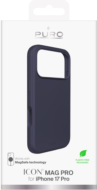 Kapak mbrojtës Puro ICON MAG PRO për iPhone 17 Pro, TPU, blu e errët