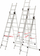 Shkallë alumini AWTools BASIC 3x9, 150kg, argjendtë