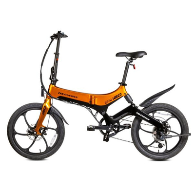 Biçikletë elektrike MS Energy eBike i20, 250W, 45 deri në 50km, zezë/portokalli