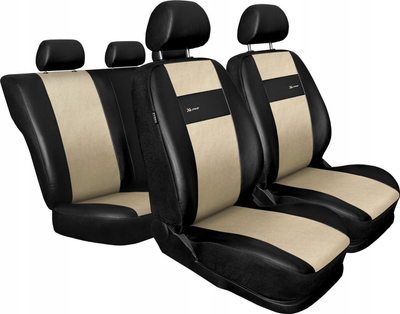 Mbulesa sediljesh makine X-Line Standard, set universal, kompatibile me airbag, e zezë me bezhë