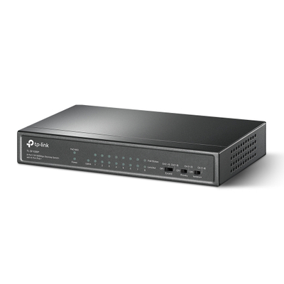 Мрежен прекинувач TP-Link TL-SF1009P, 9 порти 10/100Mbps, 8 PoE+ порти, десктоп