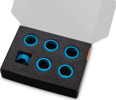 Unaza kompresuese për ftohje uji EK Water Blocks EK-Quantum Torque HDC 16, set 6 copë, për tuba 16 mm, blu