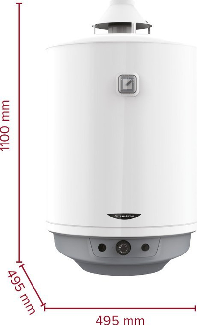 Bojler me gaz Ariston S SGA X 120 EE, 120L, 4.3kW, i bardhë