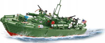 Сет играчка COBI Патролен торпедо-чамец PT-109, 3726 делови, размер 1:35, зелена