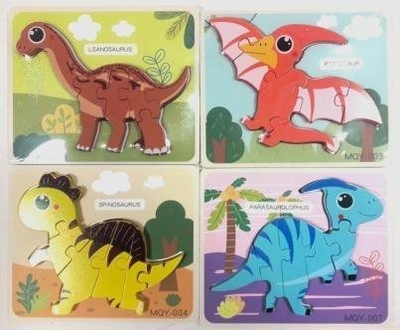 Puzzle druri me dinosaurë Paweł Wojda, lodër edukative, shumëngjyrëshe