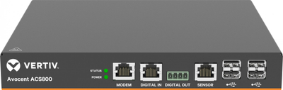 Konsolë seriale Vertiv ACS800, 4 porta, modem analog, furnizim i jashtëm AC DC