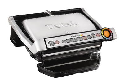 Grill elektrik Tefal OptiGrill+ GC712D, sipërfaqe jo ngjitëse, inox, gri