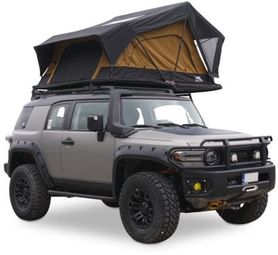 Tendë çatie për makinë Offlander Roof Tent Soft Hybrid 130, për 2–3 persona, me shkallë, e zezë