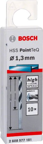 Spiralë metalpunuese Bosch HSS PointTeQ, për metal dhe plastikë, ngjyrë metalike