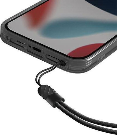 Futrollë PanzerGlass UNIQ Heldro për iPhone 13, me rrip FlexGrip, smoky