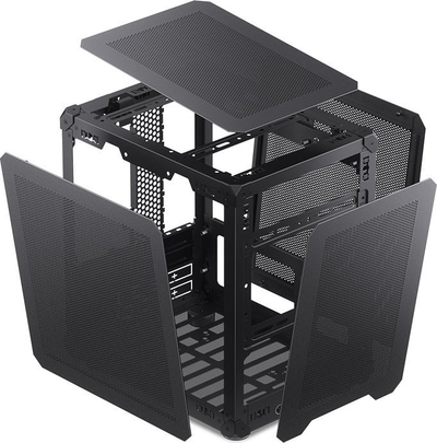 Куќиште за компјутер Jonsbo C6, Micro ATX, со рачка за носење, црно