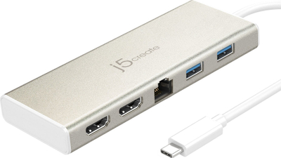 Mini dock USB C J5create JCD381 N, Dual HDMI, Ethernet, USB 3.1, gri
