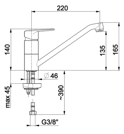 Rubinet KFA German (4513-915-00), i argjendtë
