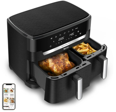 Frytor ajri Tefal Dual Easy Fry EY9428E0, 8.3L, 2 shporta, e zezë